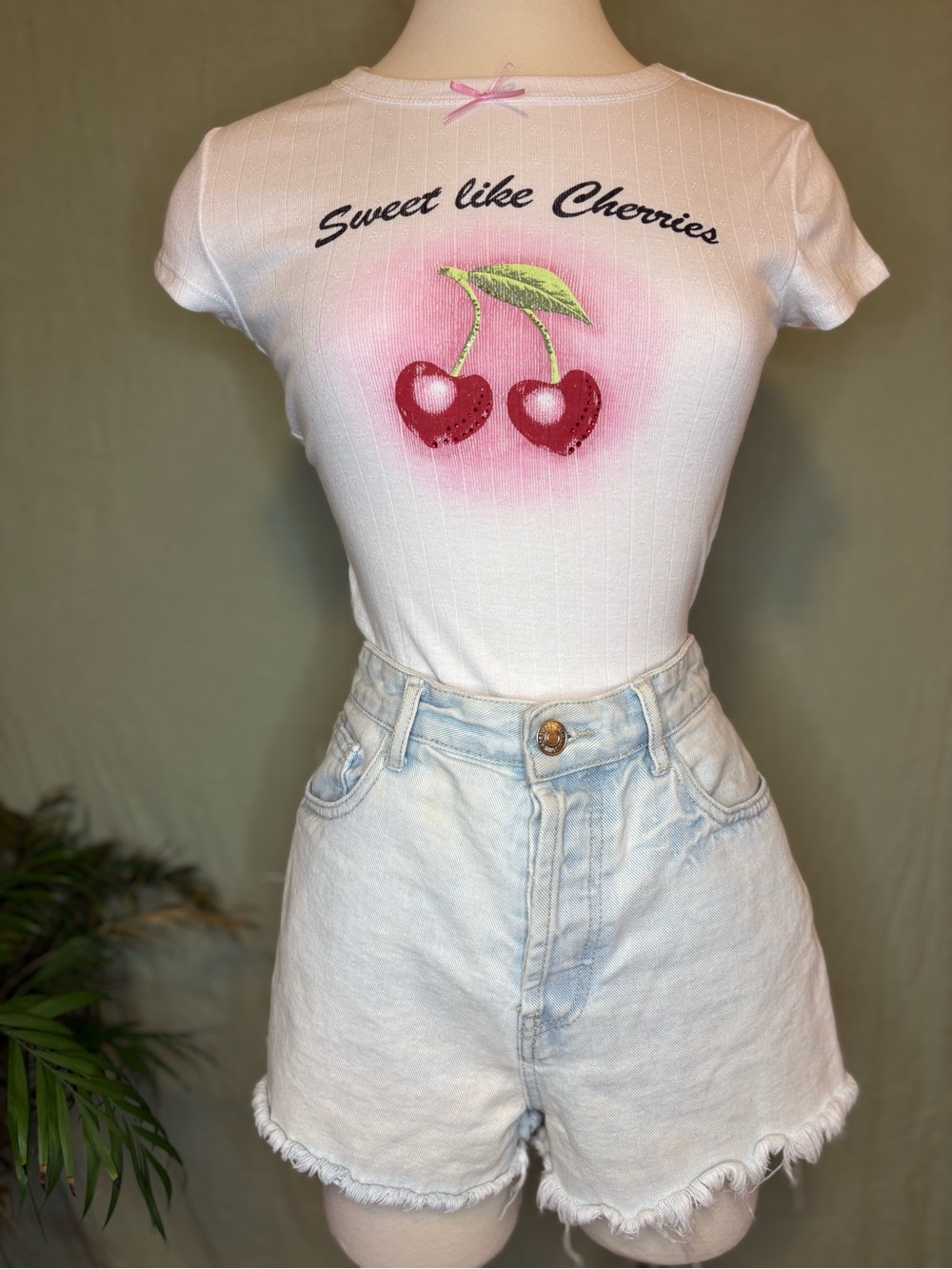 Sweet Like Cherries White Graphic Tee
